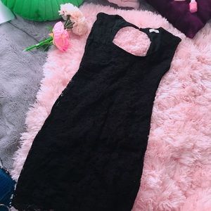 Pull and Bear Black Lace Dress